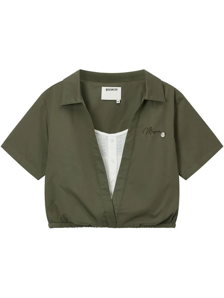  Musium Div. Logo-embroidered Shirt - Green 
