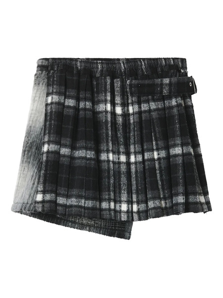  Musium Div. Plaid Buckle-detail Mini Skirt - Black 