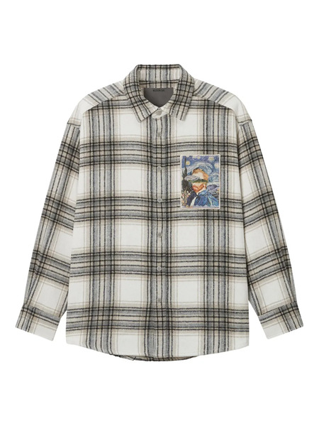  Musium Div. Plaid-pattern Patch Shirt - Neutrals 
