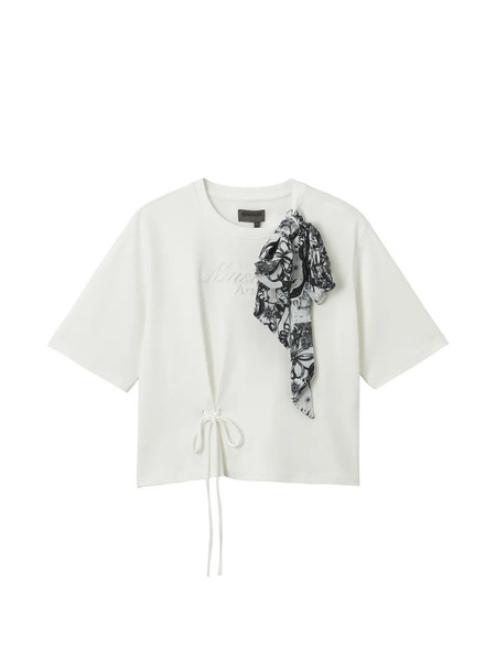  Musium Div. Tie-detail T-shirt - Neutrals 