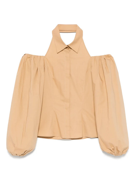  Mvp Wardrobe Off-shoulder Shirt - Brown 