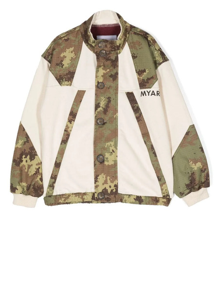  Myar Kids Camouflage-print Button-up Jacket - Neutrals 