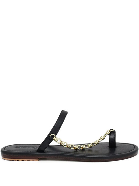  Mystique Chain-detail Leather Sandals - Black 