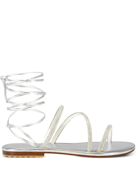  Mystique Crystal-embellished Lace-up Sandals - Silver 