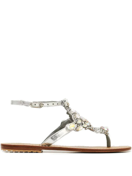  Mystique Crystal-embellished Thong Sandals - Silver 