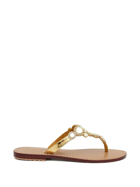  Mystique Embellished Flat Sandals - Brown 