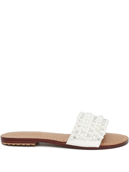  Mystique Embellished-upper Flat Sandals - White 