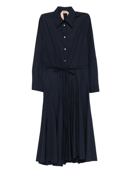  Nº21 Button-down Flared Midi Dress - Blue 