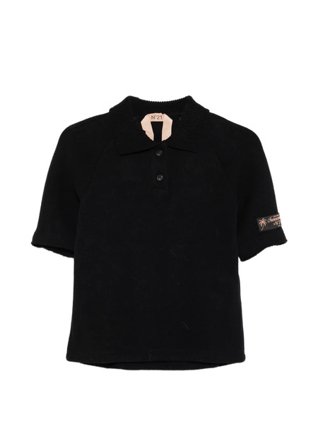  Nº21 Buttoned Polo Knitwear - Black 
