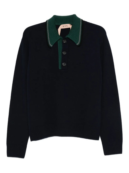  Nº21 Buttoned Polo Top - Blue 