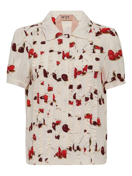  Nº21 Cherry-print Shirt - Neutrals 