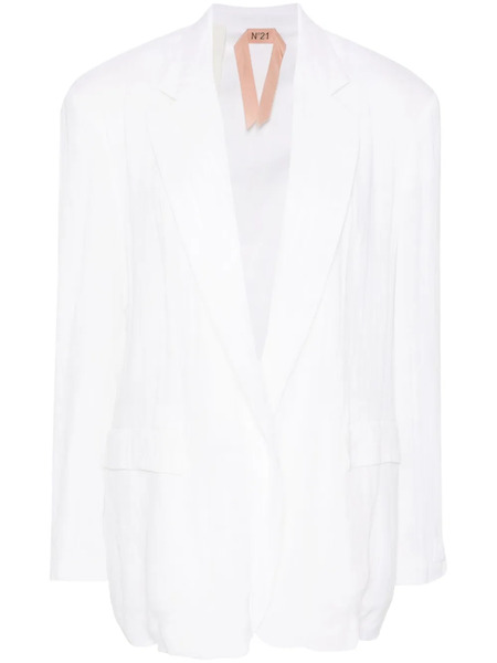  Nº21 Creased Open-front Blazer - White 