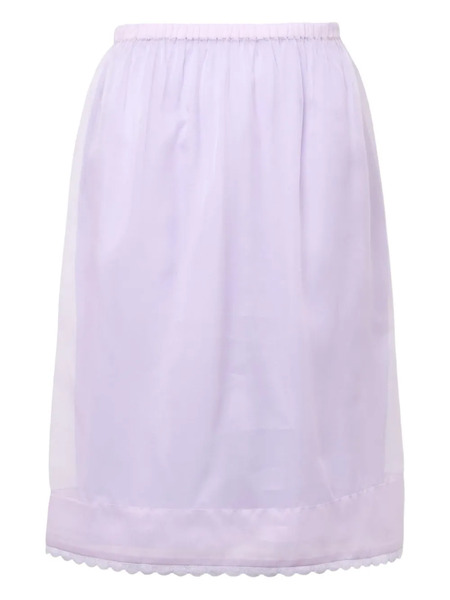  Nº21 Elastic-waist Silk Midi Skirt - Purple 
