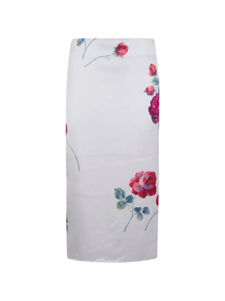  Nº21 Floral-print Midi Skirt - White 