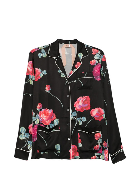  Nº21 Floral-print Shirt - Black 