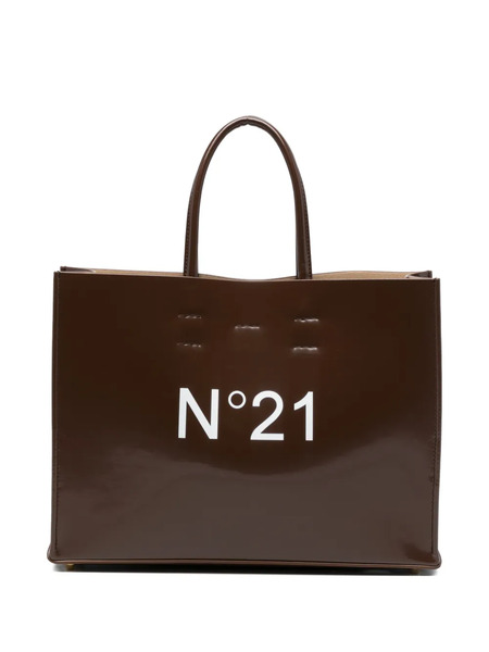  Nº21 Horizontal Logo Tote Bag - Brown 