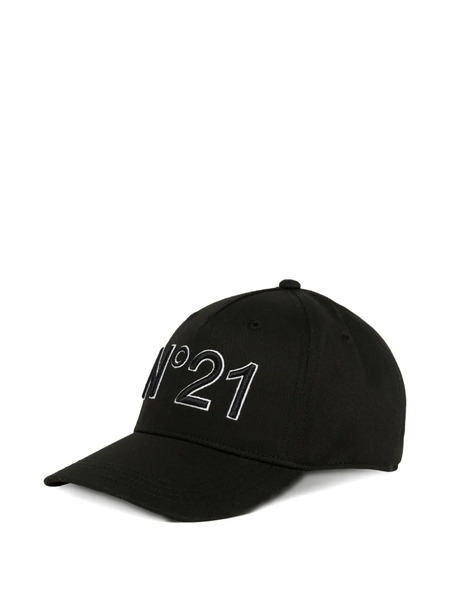  Nº21 Kids Cotton Baseball Cap - Black 