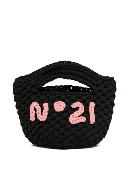  Nº21 Kids Crochet Tote Bag - Black 
