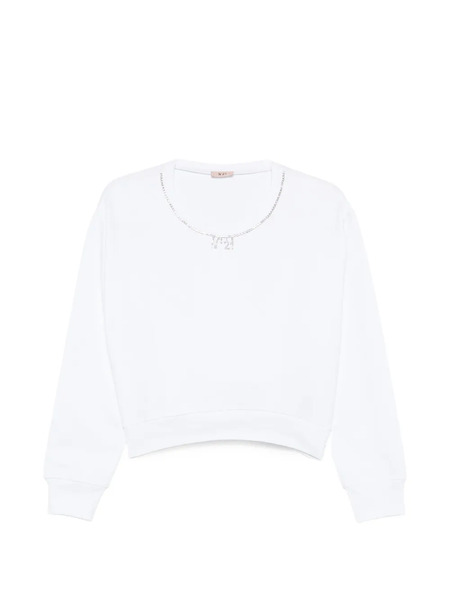  Nº21 Kids Crystal-embellished Sweatshirt - White 