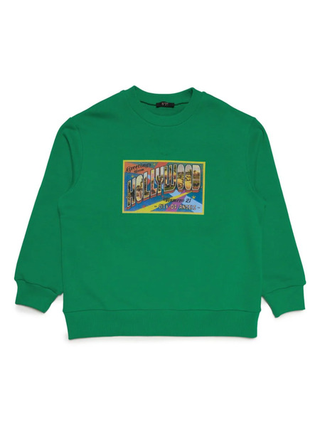  Nº21 Kids Graphic-print Cotton Sweatshirt - Green 