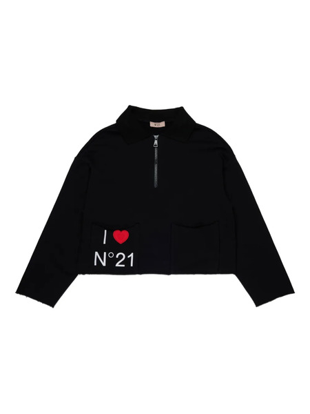  Nº21 Kids Half-zip Sweatshirt - Black 
