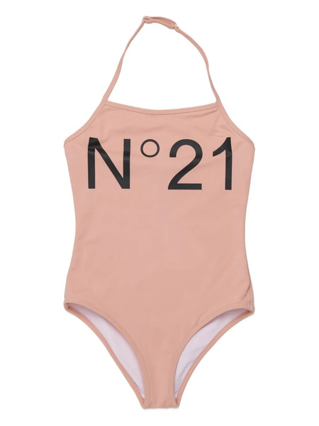  Nº21 Kids Halter-neck Swimsuit - Neutrals 