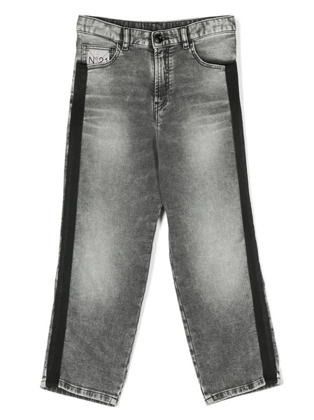  Nº21 Kids Logo-appliqué Straight-leg Jeans - Grey 