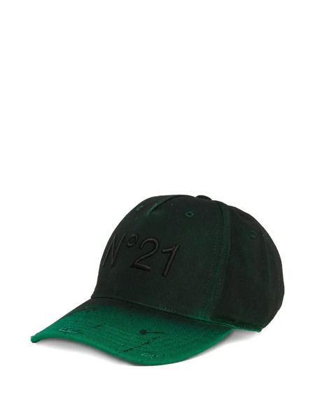  Nº21 Kids Logo-detail Baseball Hat - Green 