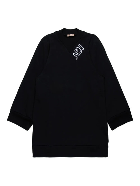  Nº21 Kids Logo-embroidered Dress - Black 