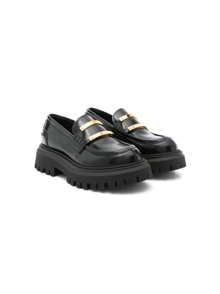  Nº21 Kids Logo-plaque Loafers - Black 