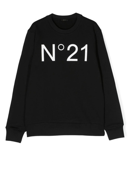  Nº21 Kids Logo-print Cotton Sweatshirt - Black 