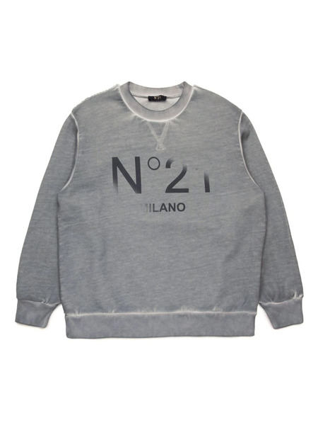  Nº21 Kids Logo-print Cotton Sweatshirt - Grey 