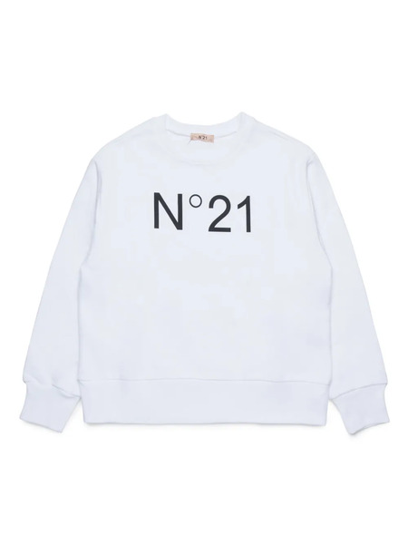  Nº21 Kids Logo-print Cotton Sweatshirt - White 