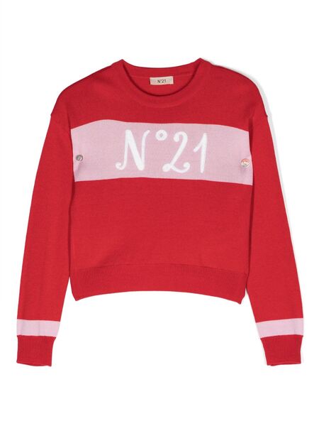 Nº21 Kids Logo-print Knit Jumper - Red 