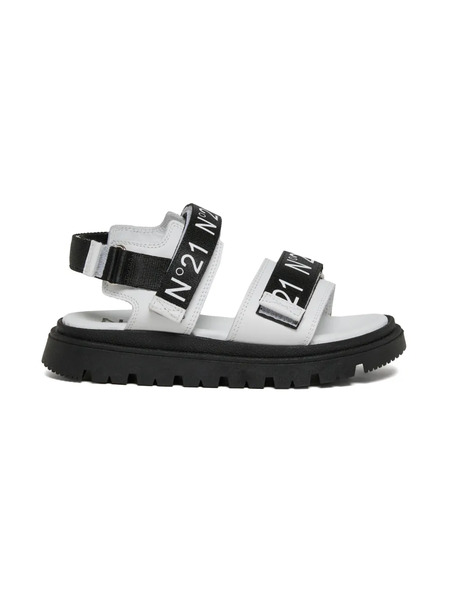  Nº21 Kids Logo-print Platform Sandals - White 