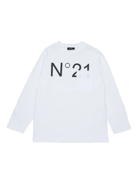  Nº21 Kids Logo-print Top - White 