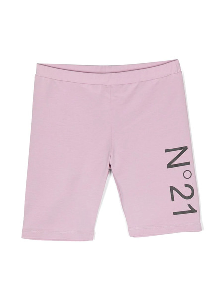  Nº21 Kids Logo-print Track Shorts - Purple 