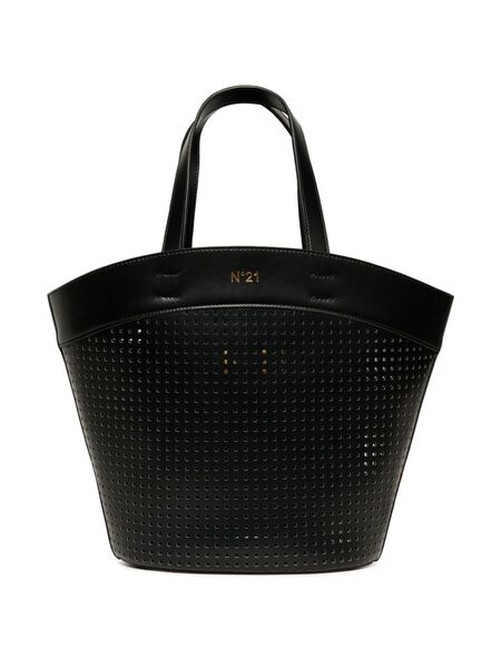  Nº21 Kids Perforated Tote Bag - Black 