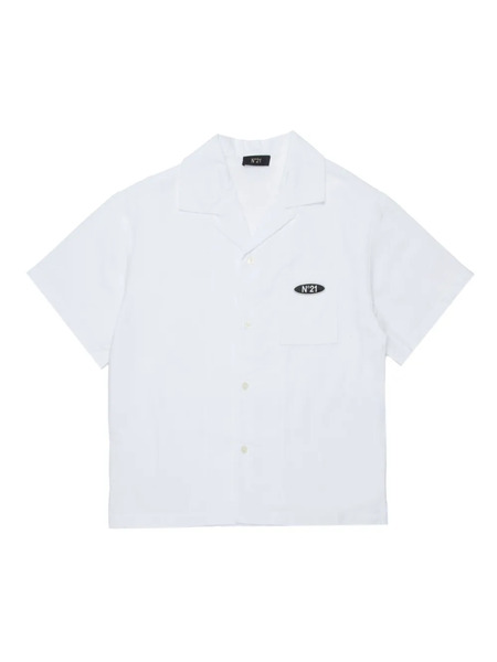  Nº21 Kids Pocket Short-sleeve Shirt - White 