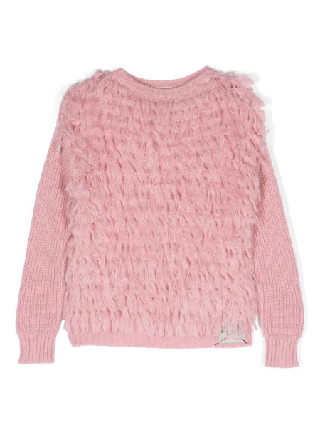  Nº21 Kids Ruffled-panel Knit Jumper - Pink 