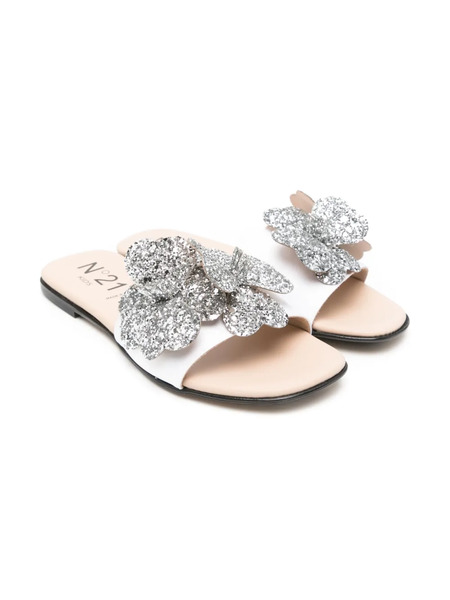  Nº21 Kids Sequin-embellished Sandals - White 
