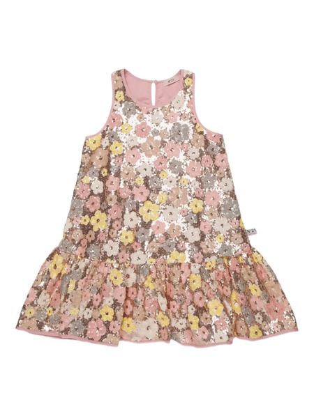  Nº21 Kids Sequin Floral Dress - Pink 