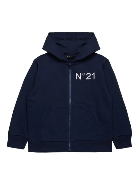  Nº21 Kids Zip-up Hoodie - Blue 