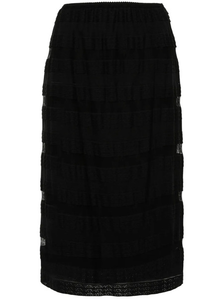  Nº21 Lace-construction Skirt - Black 