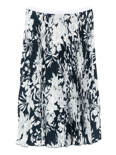  Nº21 Pleated Floral-print Midi Skirt - Blue 