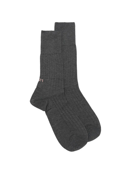  Nº21 Ribbed Socks - Grey 