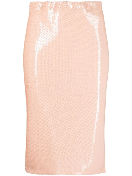  Nº21 Sequin-design Midi Skirt - Neutrals 