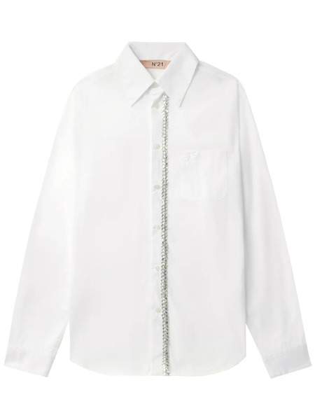  Nº21 Sequin-embellished Shirt - White 