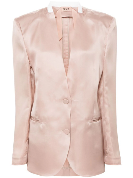  Nº21 Single-breasted Silk Blazer - Pink 