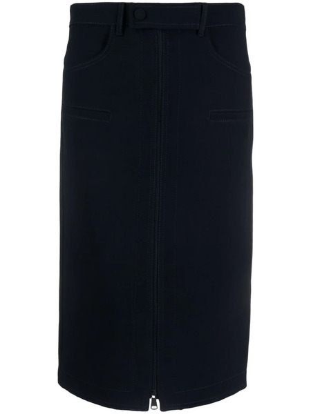  Nº21 Zip-up Midi Pencil Skirt - Blue 